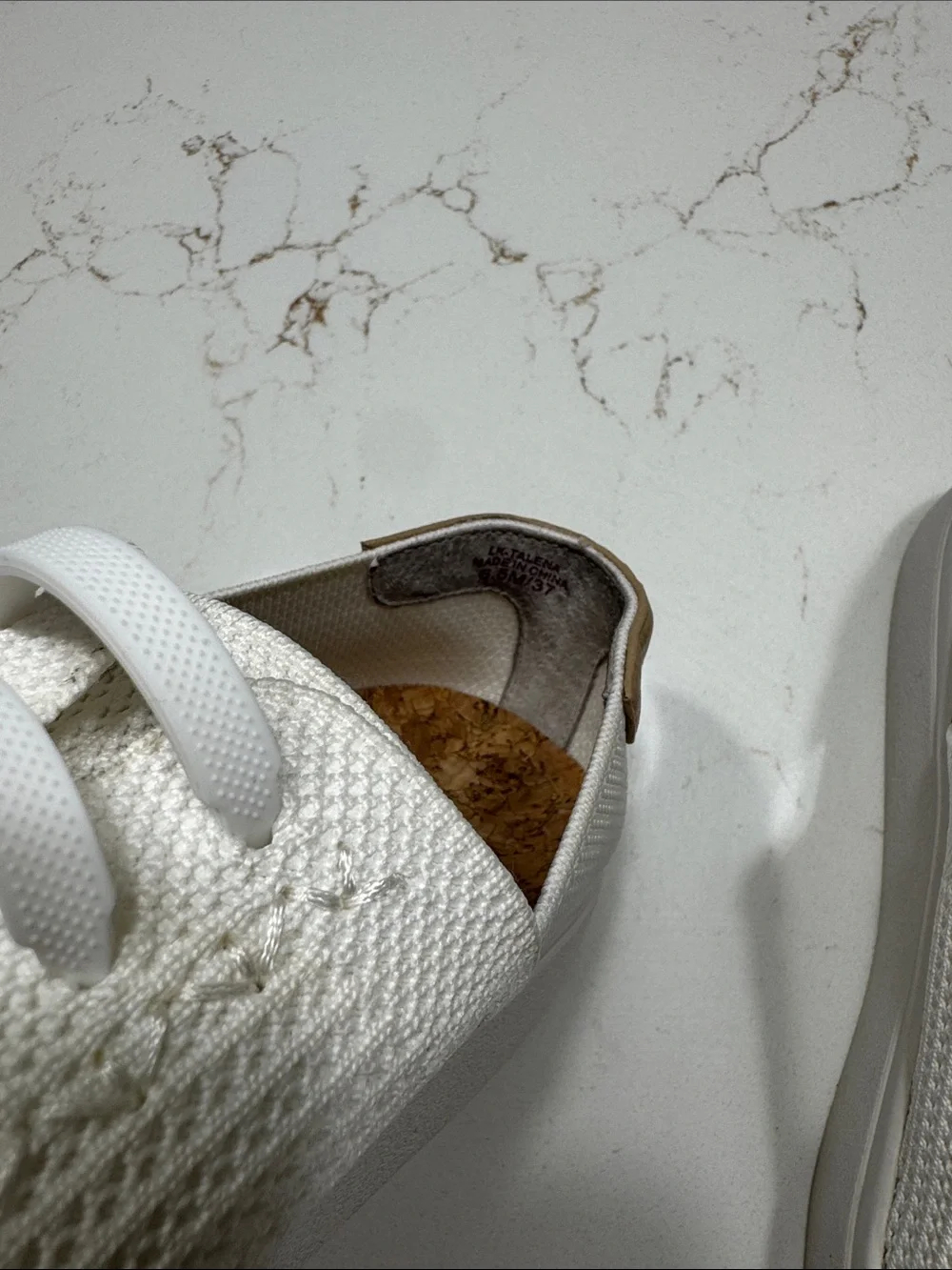 Lucky Brand Off White Knit Slip-On Sneakers Size 6.5